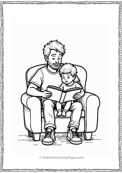 Father And Child Reading Together Free PDF Printable