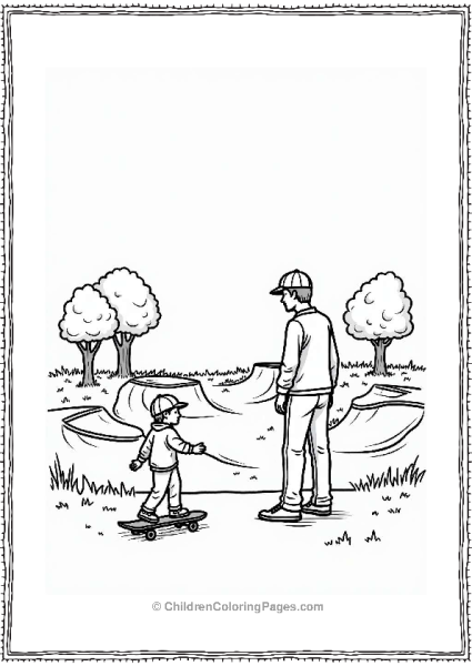 Father And Child Skateboarding Free PDF Printable