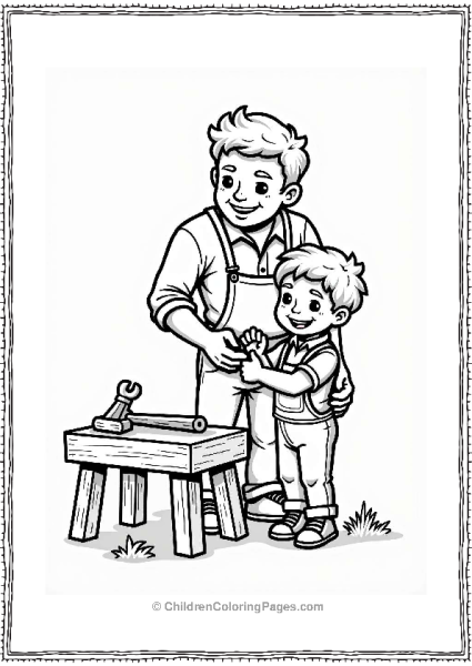 Father And Child With Hammer Free PDF Printable