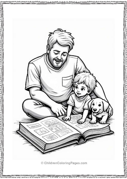 Father And Child With Scrapbook Free PDF Printable