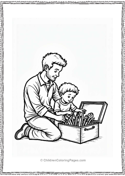 Father And Child With Toolbox Free PDF Printable