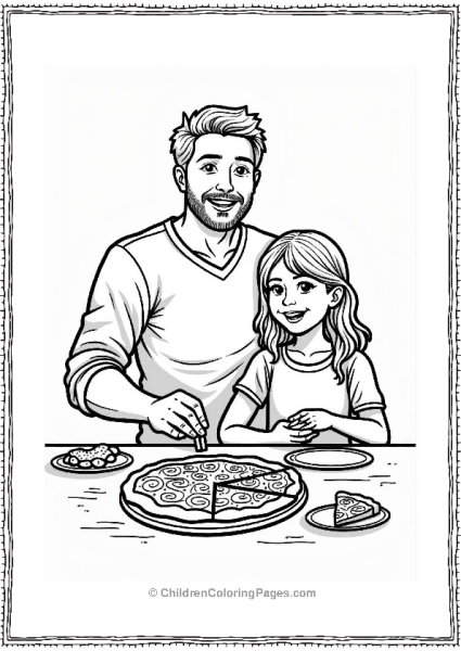 Father And Daughter Making Pizza Free PDF Printable