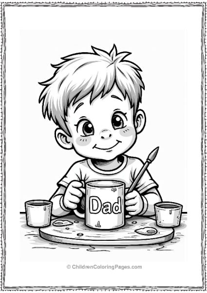 Father’s Day Mug Painting By Child Free PDF Printable