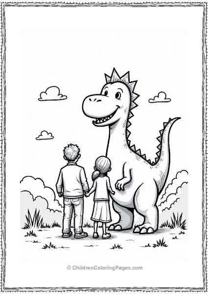 Father’s Day With A Giant Dinosaur Free PDF Printable