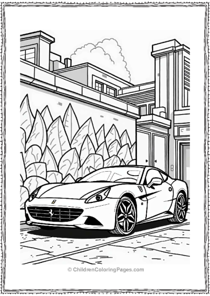 Ferrari Beside Colorful Mural Free PDF Printable