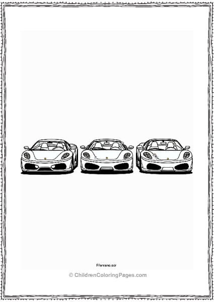 Ferrari Collection Of Colorable Models Free PDF Printable