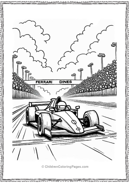 Ferrari Crossing The Finish Line Free PDF Printable