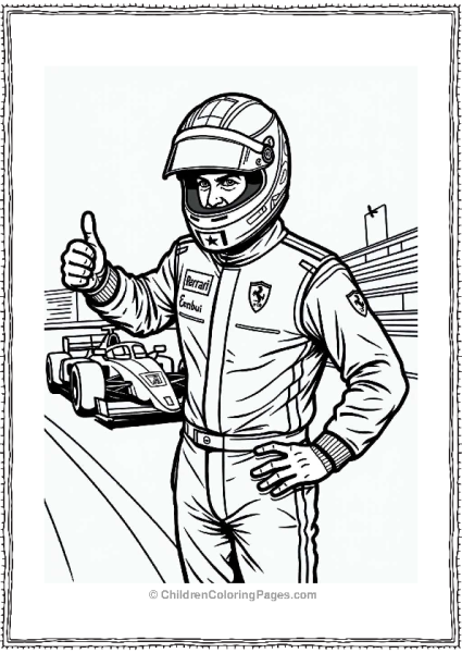 Ferrari Driver On The Starting Grid Free PDF Printable