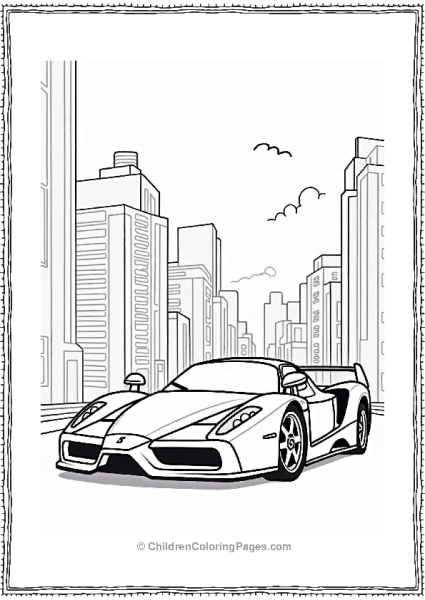 Ferrari Enzo In A Modern Cityscape Free PDF Printable