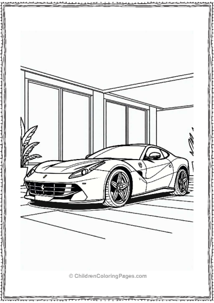 Ferrari In A Minimalist Showroom Free PDF Printable