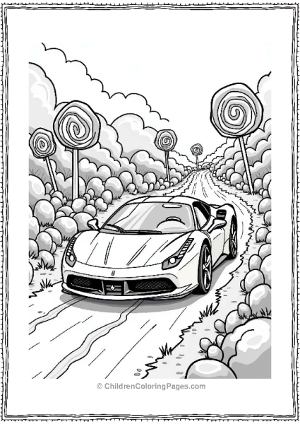 Ferrari In Candy Land Free PDF Printable