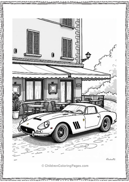 Ferrari In The 1960s At An Italian Cafe Free PDF Printable