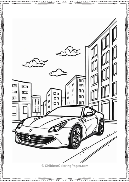 Ferrari Parked In The City Free PDF Printable