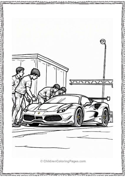 Ferrari Pit Stop Action Scene Free PDF Printable