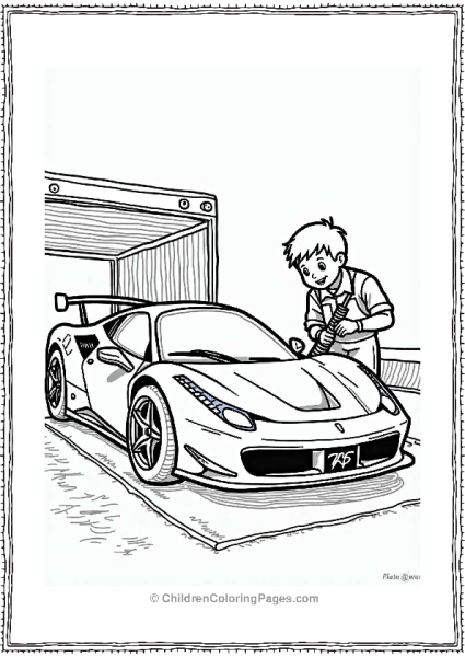 Ferrari Race Car In Pit Stop Free PDF Printable