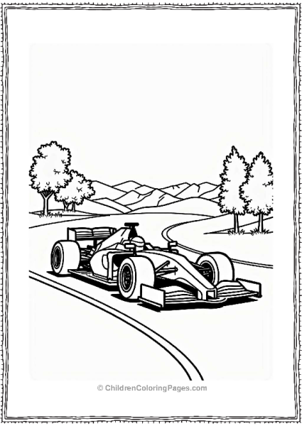 Ferrari Racing Car Taking A Sharp Turn Free PDF Printable