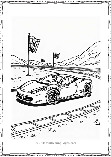 Ferrari Racing On A Track Free PDF Printable