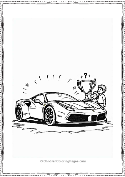 Ferrari With Trophy At Car Show Free PDF Printable