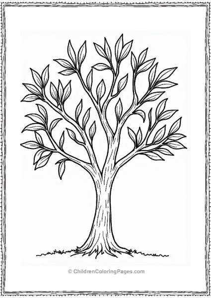 Floral Tree Branches Coloring Page Free PDF Printable