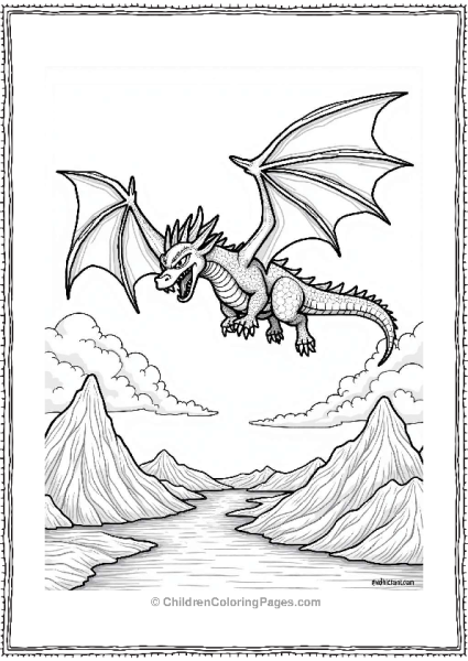 Flying Dragon Over Mountains And Rivers Free PDF Printable