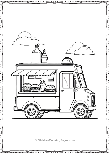 Food Truck Side Opened Free PDF Printable