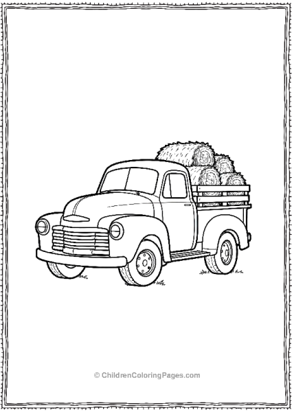 Fram Truck With Hay Free PDF Printable