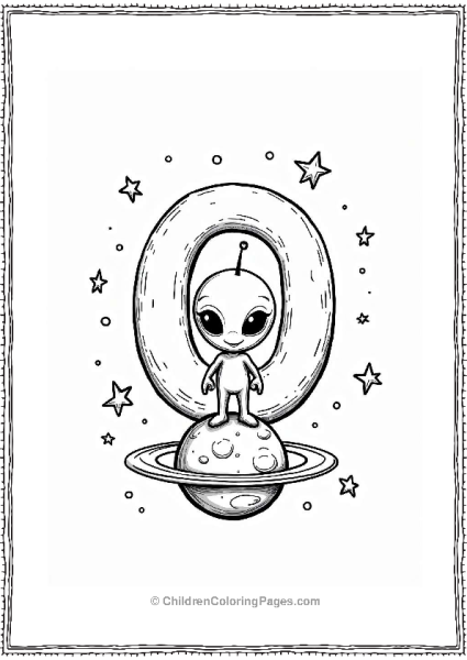 Friendly Alien On Planet O Free PDF Printable