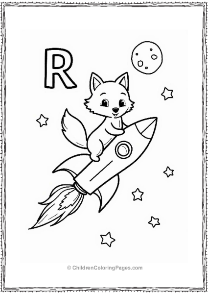 Friendly Fox In Space Free PDF Printable