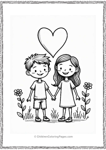 Friends Holding Hands With Flowers Free PDF Printable