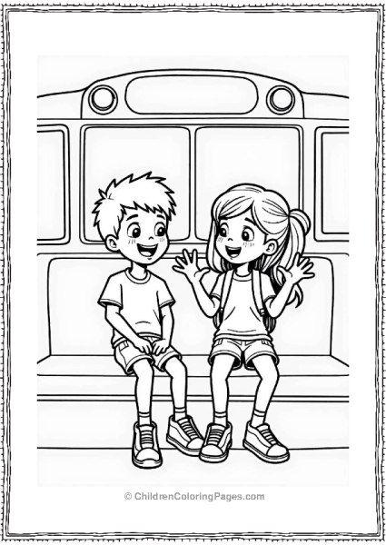 Friends Laughing On The School Bus Free PDF Printable