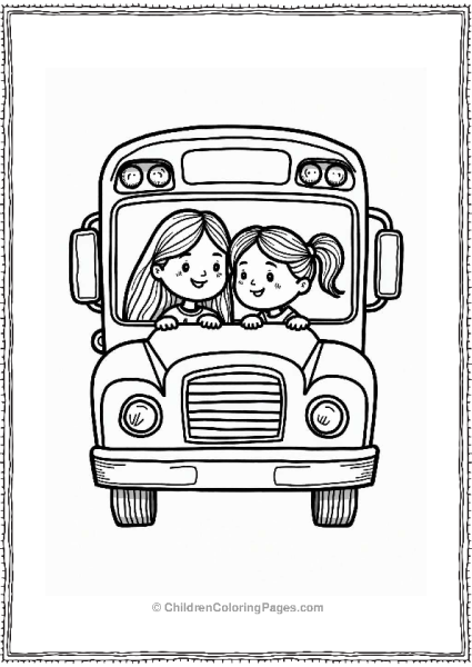 Friends Sharing A Secret On The School Bus Free PDF Printable