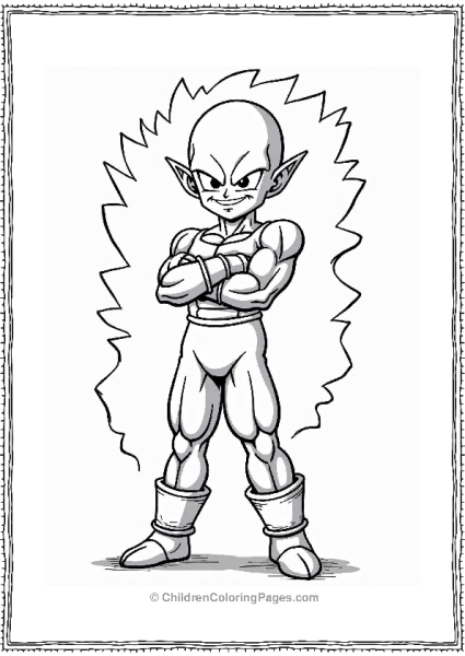 Frieza With A Grin And Energy Swirls Free PDF Printable