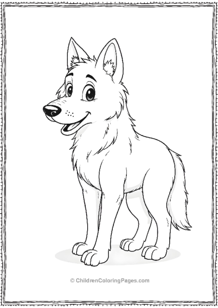 Full Body Wolf Standing On Two Paws Free PDF Printable