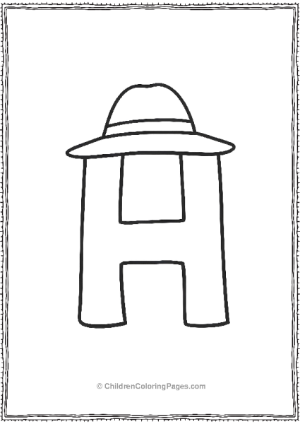 Fun Letter H Wearing A Hat Free PDF Printable