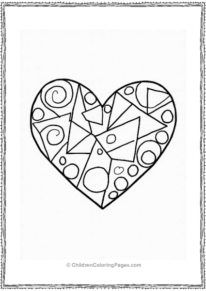 Geometric Heart Design For Kids Free PDF Printable