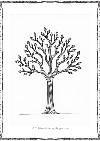 Geometric Tree Branches Design Free PDF Printable