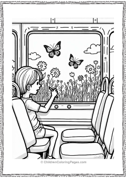 Girl Painting Mural On School Bus Window Free PDF Printable