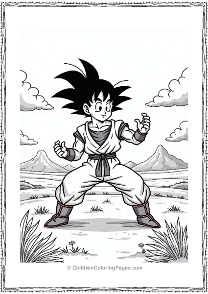 Gohan Sparring In A Field Free PDF Printable