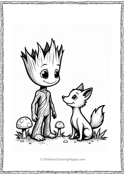 Groot And A Friendly Fox Free PDF Printable