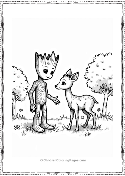 Groot And A Gentle Deer Free PDF Printable