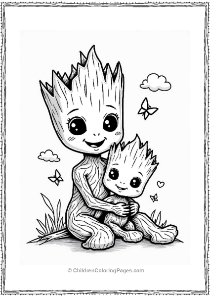 Groot And Baby Groot Hugging Free PDF Printable