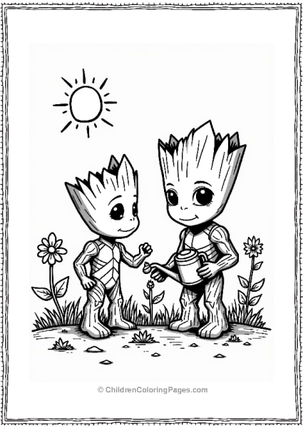 Groot And Gamora Gardening Free PDF Printable