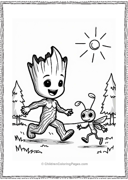 Groot And Mantis Playing Tag Free PDF Printable