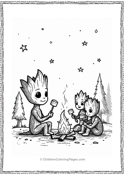 Groot And The Guardians Camping Free PDF Printable