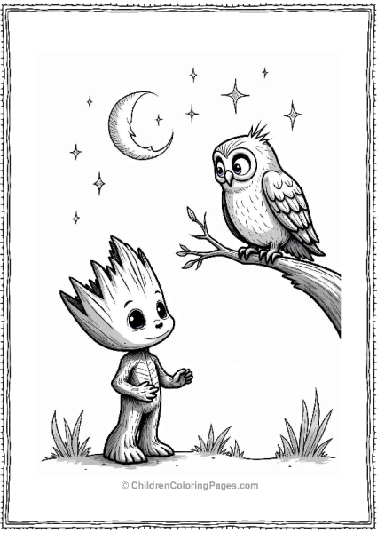 Groot And The Storytelling Owl Free PDF Printable