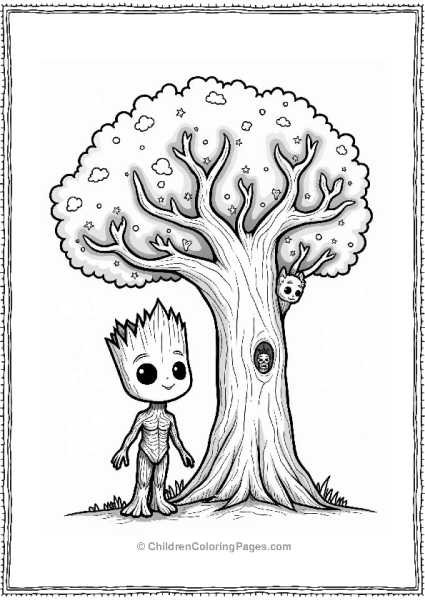 Groot And The Whimsical Tree Free PDF Printable