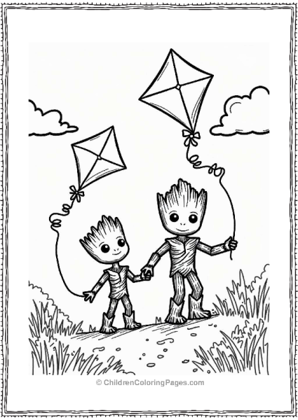 Groot And Yondu Flying Kites Free PDF Printable