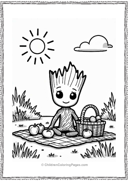 Groot At A Summer Picnic Free PDF Printable