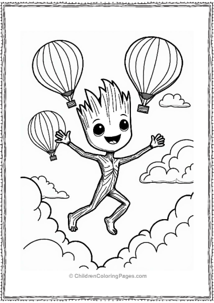 Groot At The Balloon Festival Free PDF Printable