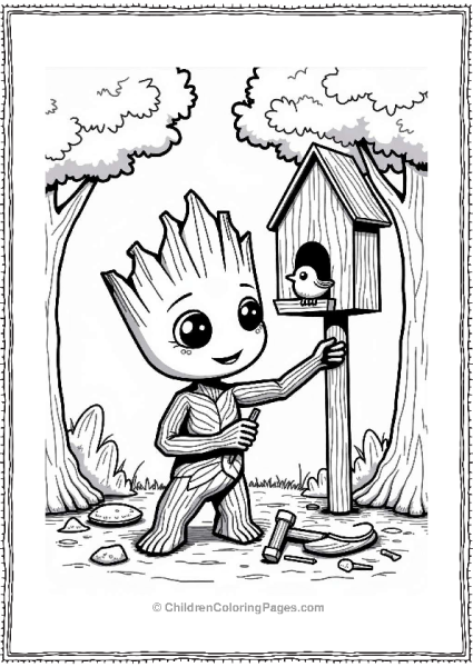 Groot Building A Birdhouse Free PDF Printable